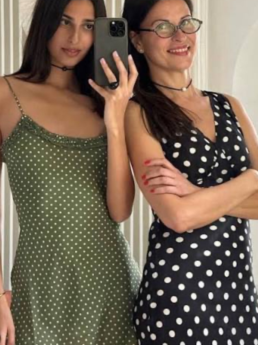 Realisation Par Eliza Dress Khaki Spot Olive Green Polka Dot Slip Dress - Picture 9 of 9